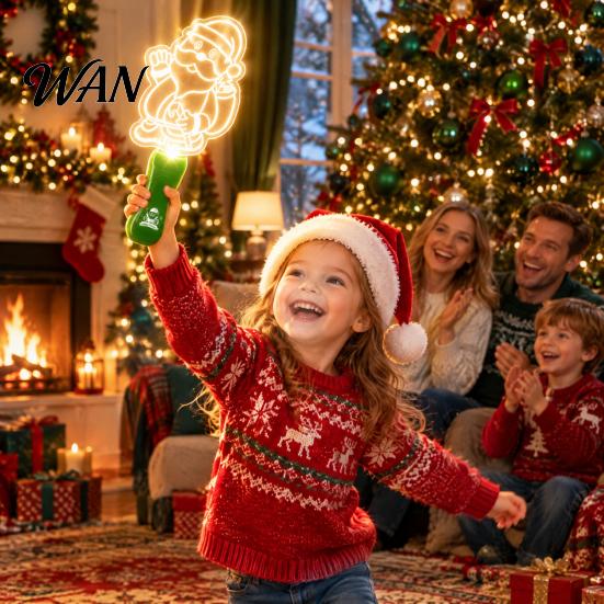 Christmas Tree Projector Toy Stage Light for Kids, Musical Handheld Glow Stick with Santa Interactive Holiday Gift Snowman Reindeer Pattern, Up Toys,