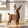 Nordischer Stil Tierfigur 3D-gedruckte Rentierfigur, Gestreifte Hirschskulptur für Weihnachts-Heimdekoration Schreibtischornament, Minimalistische Statue Wohn