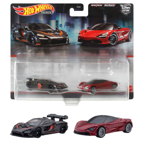Hot Wheels Premium 2-Pack McLaren Senna/McLaren 720S (Ages 3 and Up) HFF97 Black/Red