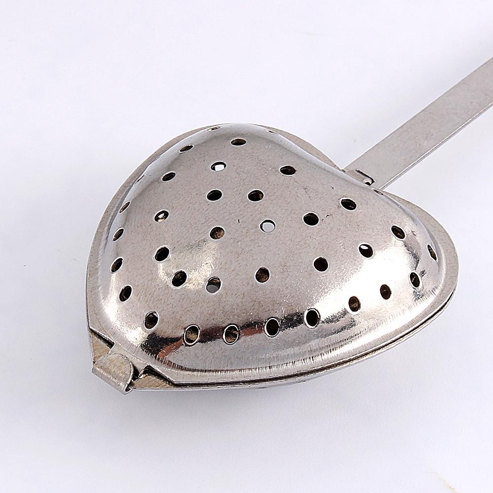 1X Stainless Steel Filter Tea Infuser Heart Shape Spoon Strainer Ball Novelty