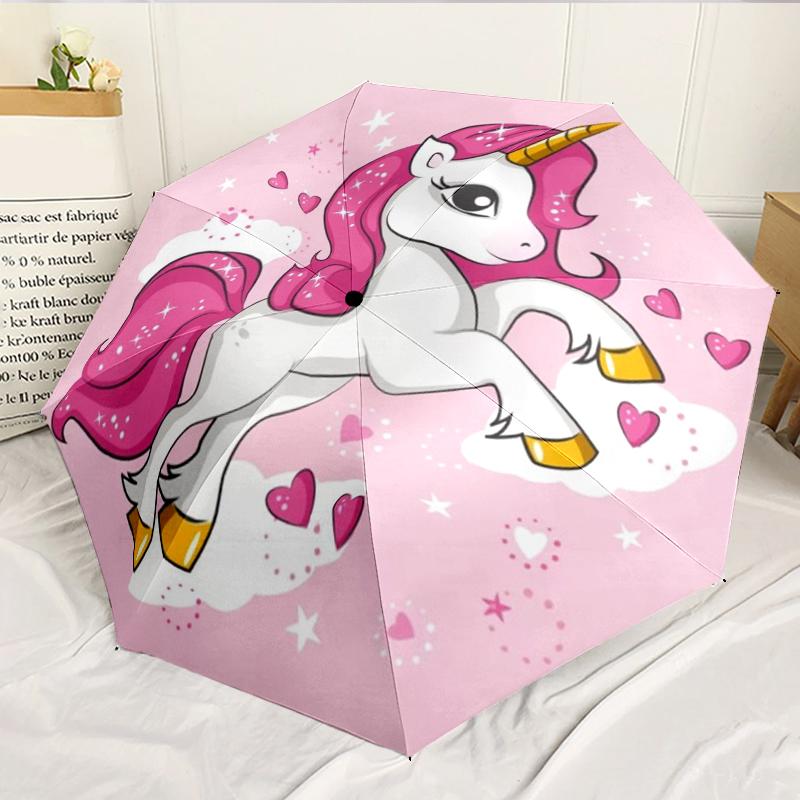 

Unicorns In A Magical Garden. 8-Frame for Travel, camping, Casual Lightweight Portable Umbrella, Essential for every family Holidays Birthday Gift