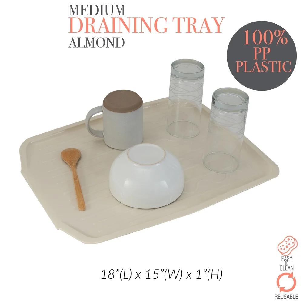 Countertop Draining Tray Dish Rack Essential Compact Drainage Function Easy Clean Kitchen Drying Surface 100% PP Material
