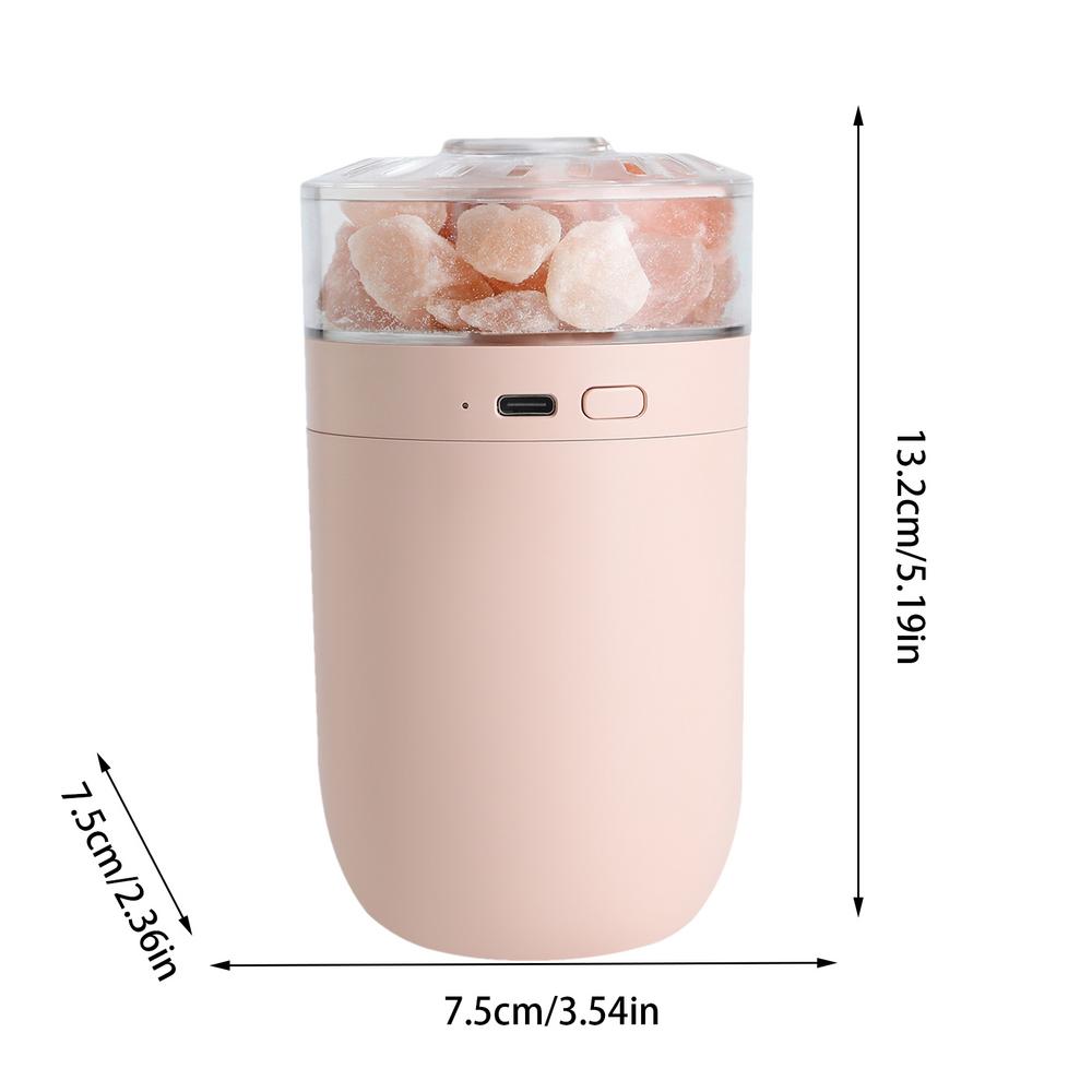 

Personal Desktop Humidifier Cool Mist Humidifier With Salt Stone Light 230ml Colorful Light Portable Aromatherapy Diffusers For