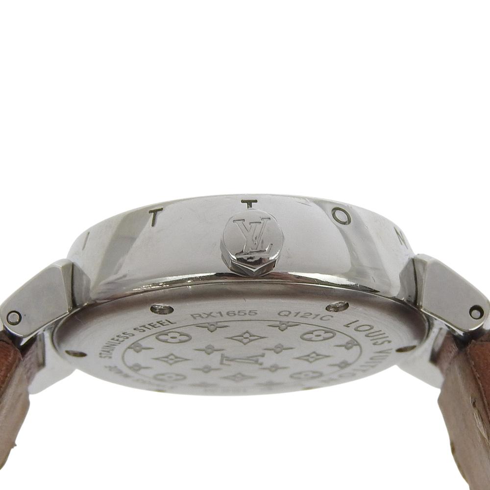 LOUIS VUITTON Tambour Watches Q121C whiteDial Stainless Steel/leather Quartz Analog display Women Used