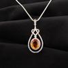 Citrine Gemstone 925 Sterling Silver Jewelry Zircon Pendant 1.73" For Women Gift CZP-6-2
