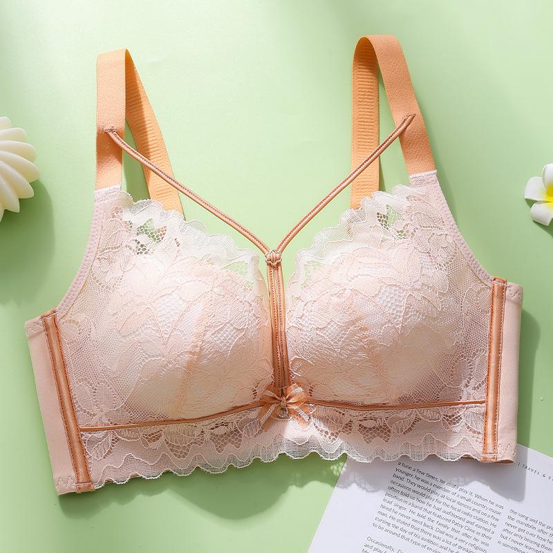 Sexy Bra Women's Lace Adjustable Bra Gathering Bra No Steel Ring Bra Anti Sagging Bra Double Breasted Bra