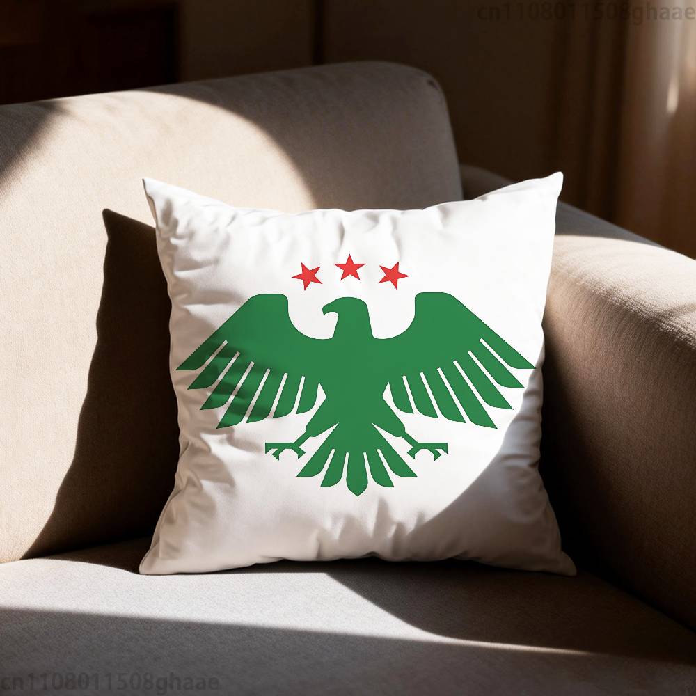 Eagle Syrian New 2026 Logo Flag  Pillow Case Sofa Living Room Bedroom Headboard Backrest Cushion Square Cushion Nap Time