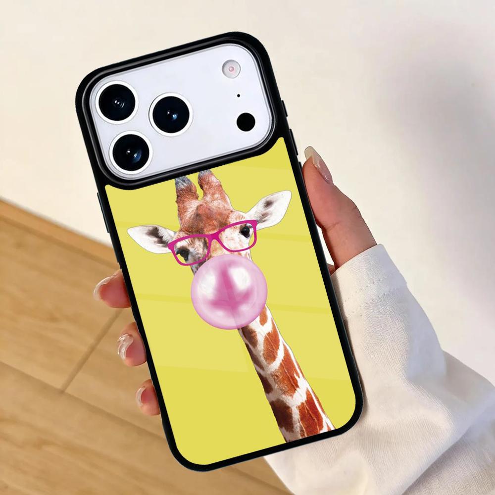 Giraffe Anime Cute Mobile Phone Case for IPhone 17 AIR 16pro Max 15 14 13 12 11 Bumper Cover