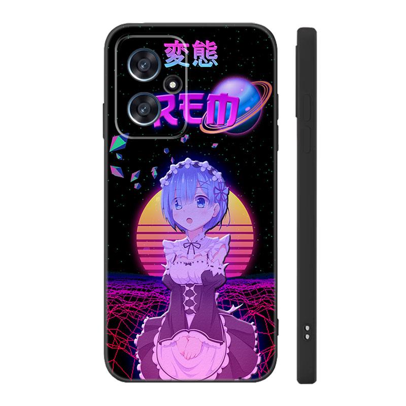 Anime Cute REM Black Silicone Phone Case For Xiaomi POCO X3 X4 NFC F3 F4 GT F5 M3 M4 M6 X5 X6 Pro 5G C55 C65 M5