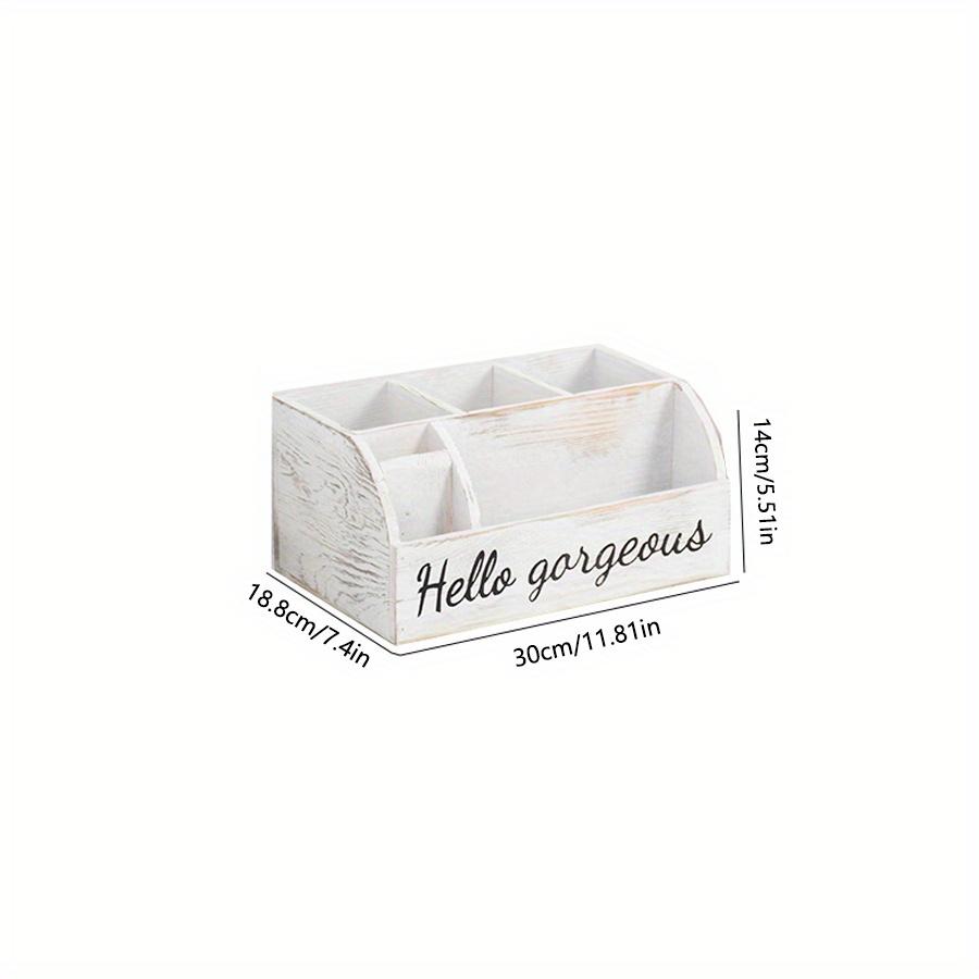 Distressed Rustic Wooden Office Desktop Organizer Shelf Tabletop Home Organizer Storage Drawers perfect Jewelry storage Display Box for Desk Vanity