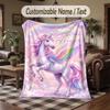Coperta da divano a tema unicorno con nome personalizzato, coperta morbida e accogliente per casa, divano, letto