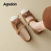 Augustine Mary Jane Shoes Women's 2025 New Autumn French Retro Single Shoes Flat One Pedal Commuter Women's Shoes