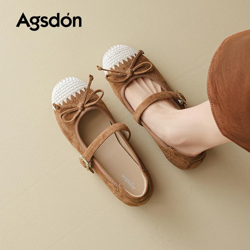 Augustine Mary Jane shoes women's 2025 new autumn French retro single shoes flat one pedal commuter women's shoes