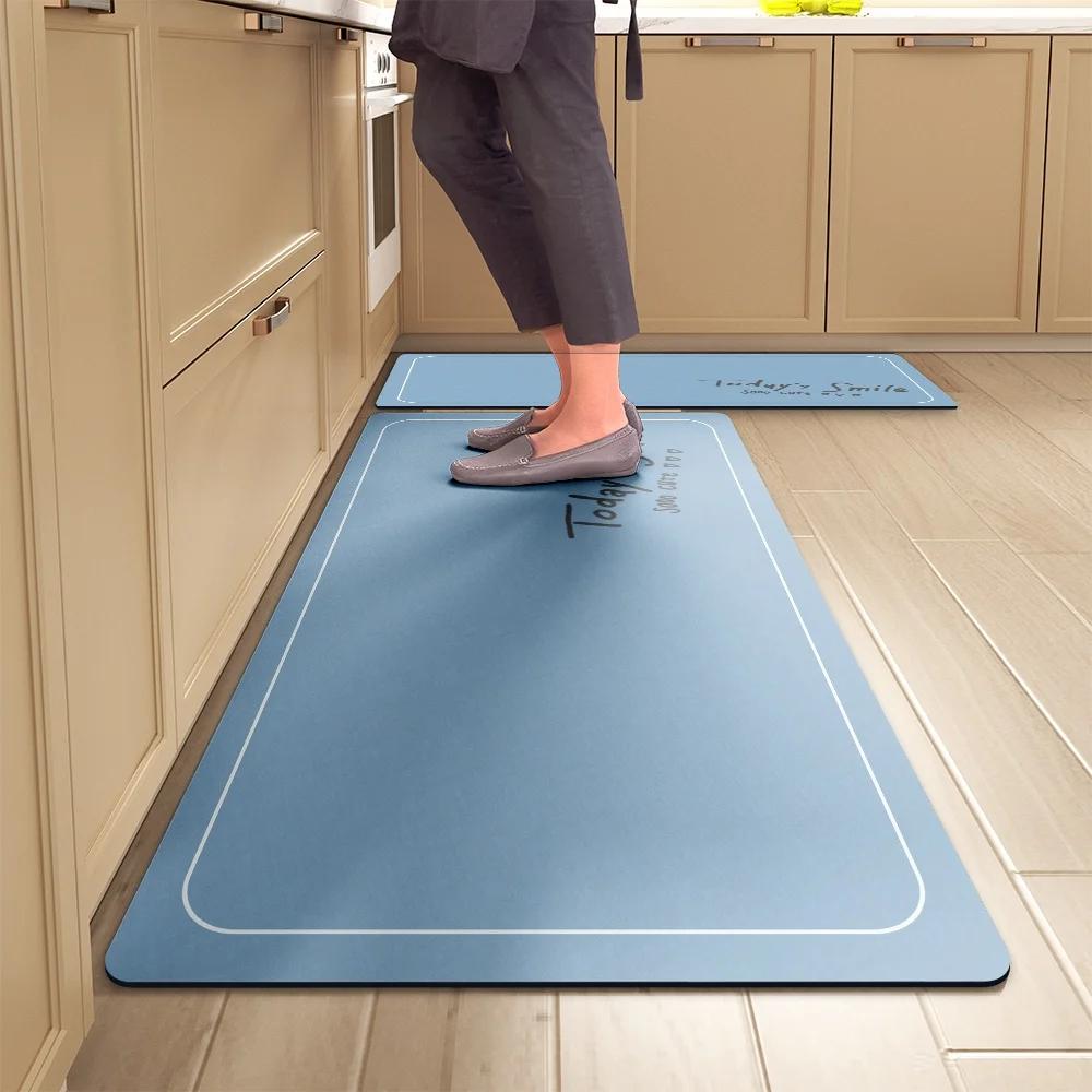 Kitchen Floor Mat Bedroom Living Room Long Bedside Hallway Hallway Soft Washable Carpet Non-slip Bathroom Entrance Doormat