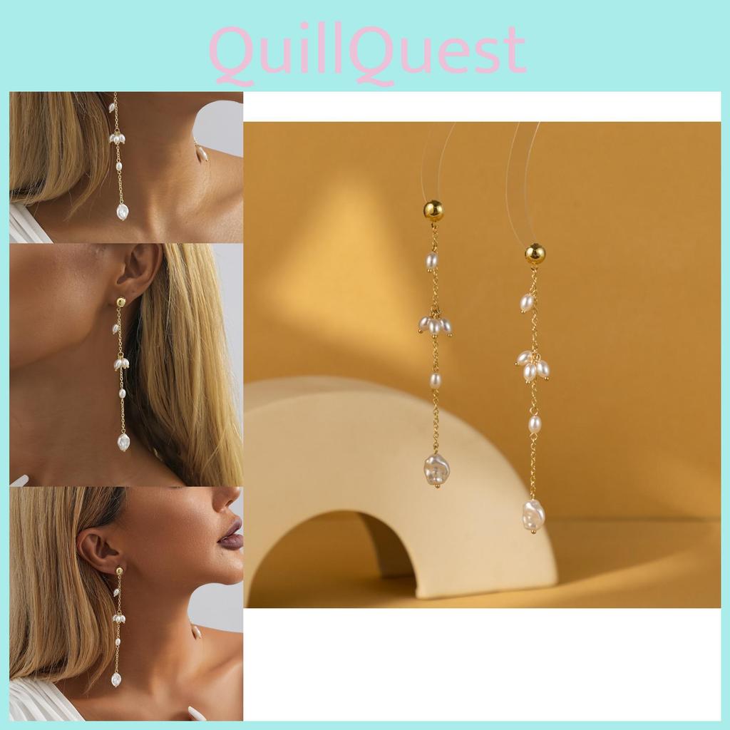 Gold Geometric Chic Pearl Earrings For Women Trendy And Design Versatile