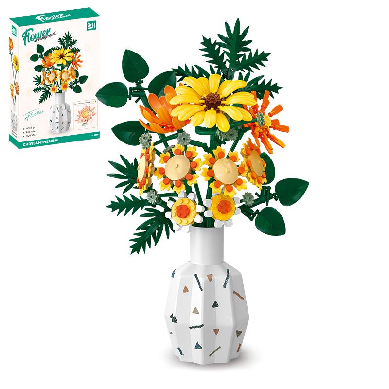 Sunflower & Anna Daisy Bouquet Building block everlasting flower living room decoration toy Valentine's Day and Christmas gift