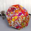 1 pièce Parapluie d'extérieur Rainbow Friends à ouverture/fermeture automatique - Design portable à 3 plis avec structure en fer à 8 baleines, Parfait pour les fans, les voyageurs, le quotidien