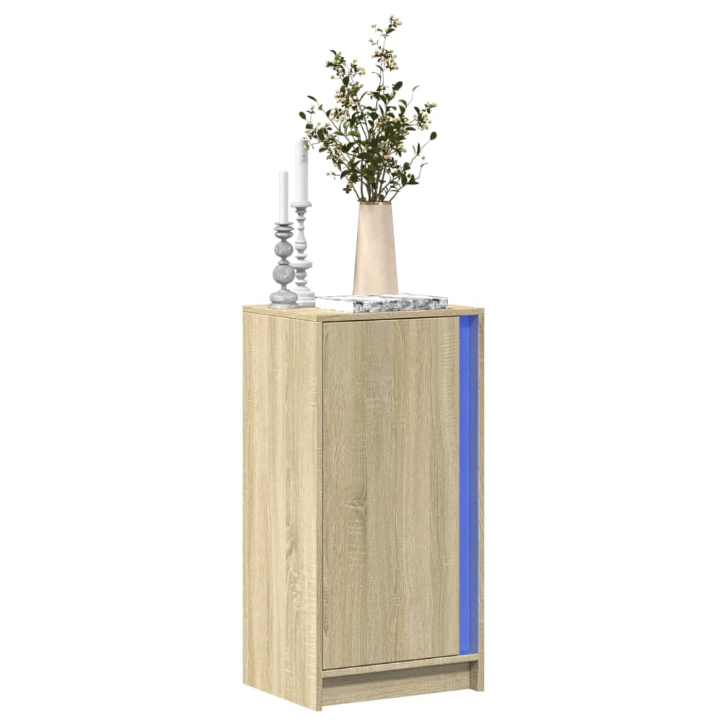 LED Sideboard in Sonoma Oak Finish 42.5 x 34 x 85 cm Particleboard
