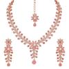 Atasi International Diamond Necklace Jewellery Set for Women with Earrings and Maang Tikka for Wedding, Party,