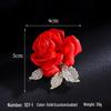 Exquisite Women's Red Flower Brooch – Niche Design, High-End Suit Accessory