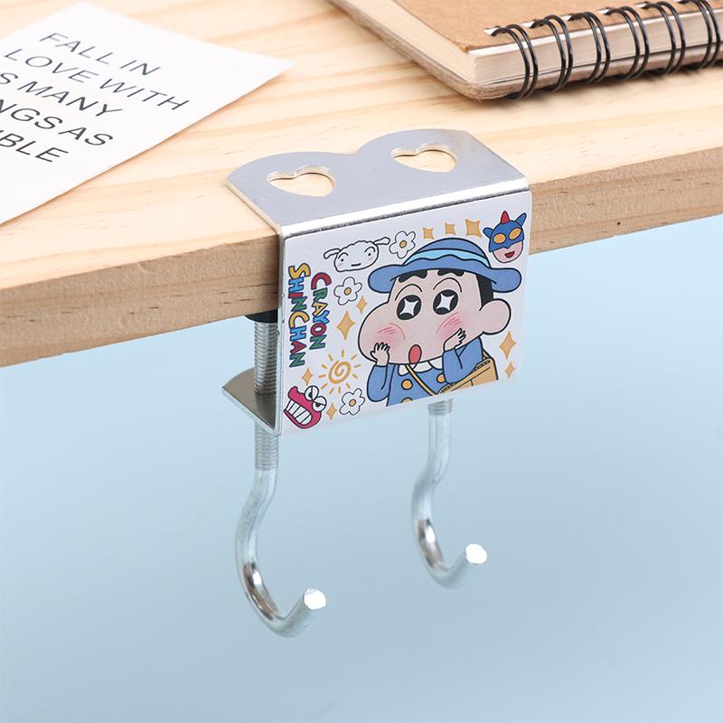 

Cute Crayon Shin-Chan Bag Hook Portable Hanging Hook Adjustable Desk Edge Hook Desk Side Hanger Headset Backpack Hook Punch-Free