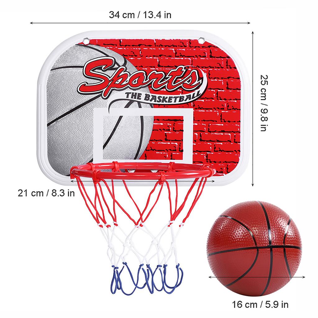 Indoor Children Mini Basketball System Backboard Hoop Kit Door Wall Mounted Kid Toy Set (Small)