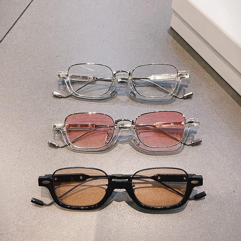 New Oval Sunglasses Women's Metal Mirror Leg Half Frame Sun Glasses Brand Designer Luxury Lady Eyewear UV400