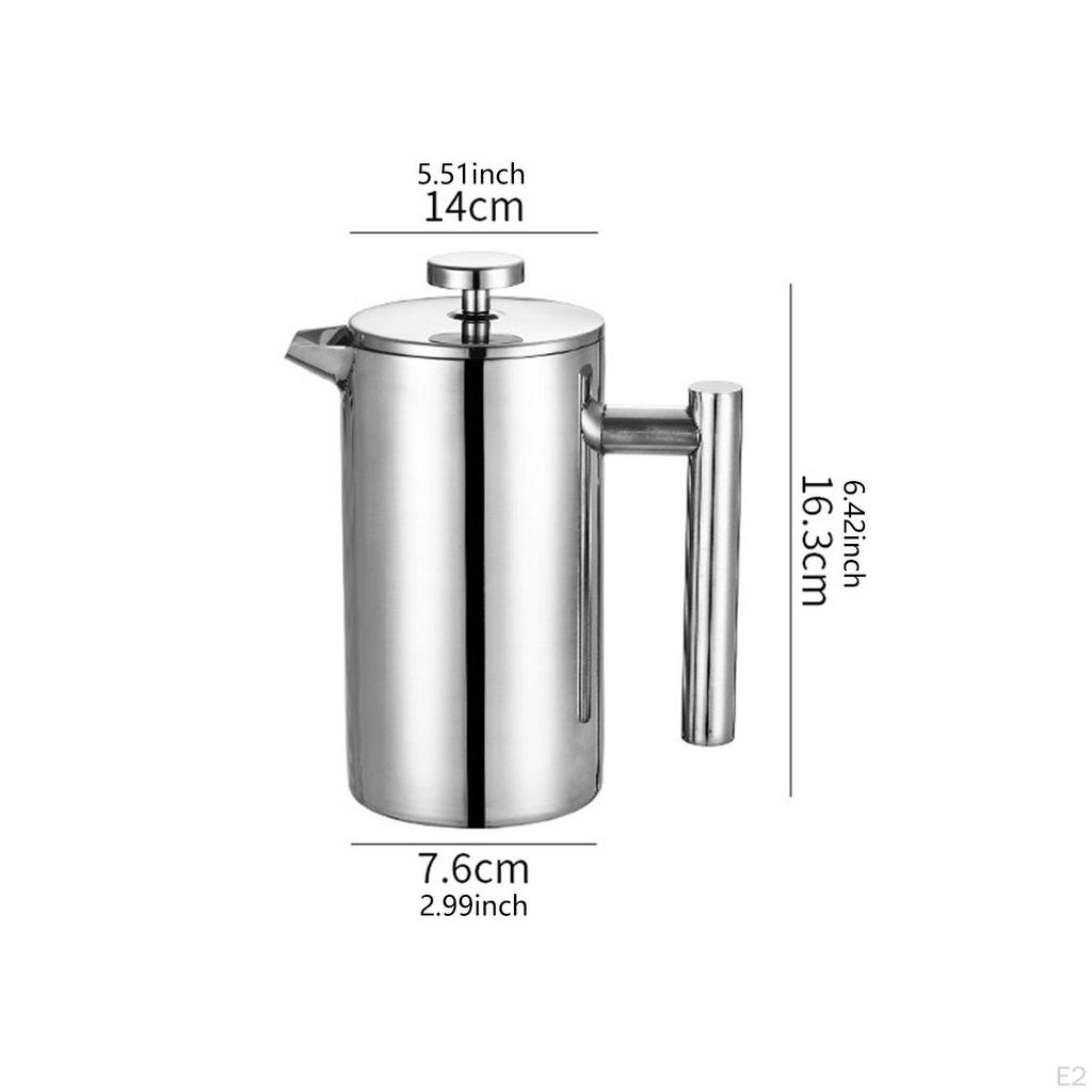 French Pressing Coffee Maker Pot Gift Comfortable Handle Espresso Kettle Stainless Steel for
