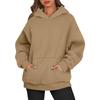 Women's Oversized Long Sleeve Crewneck Sweatshirt Casual Loose-Fitting Drawstring