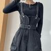 Workwear-style Wide-leg Denim Overalls Women Spring Autumn Design with Retro Halter Jumpsuit Female Shoulder Strap Jeans