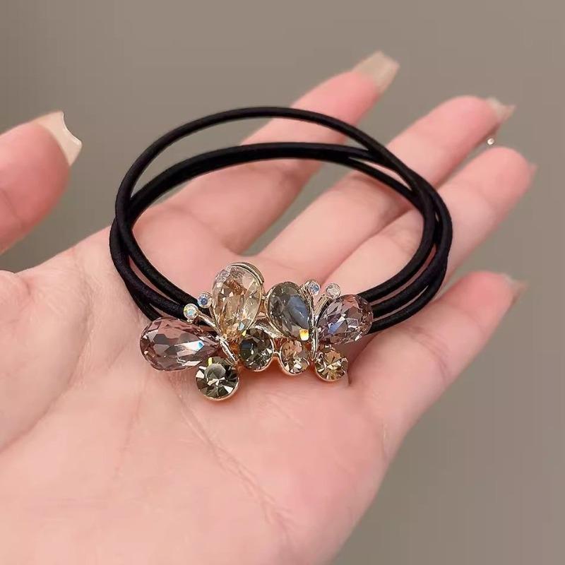The New Elegant Butterfly Hair Tie Forest-style High Appearance Level Hair Tie Stylish Hair Band Hair Tie and Popular Rubber Band Hair Accessory
