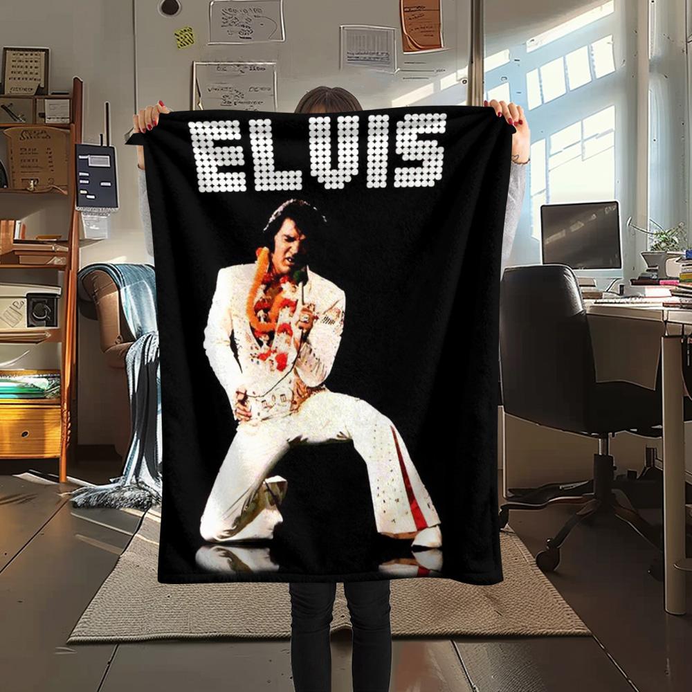 1PC Rock Music Superstar Print FlAannel Blanket, High Quality Comfortable for All Seasons, Home Decor, Warmth and Comfort
