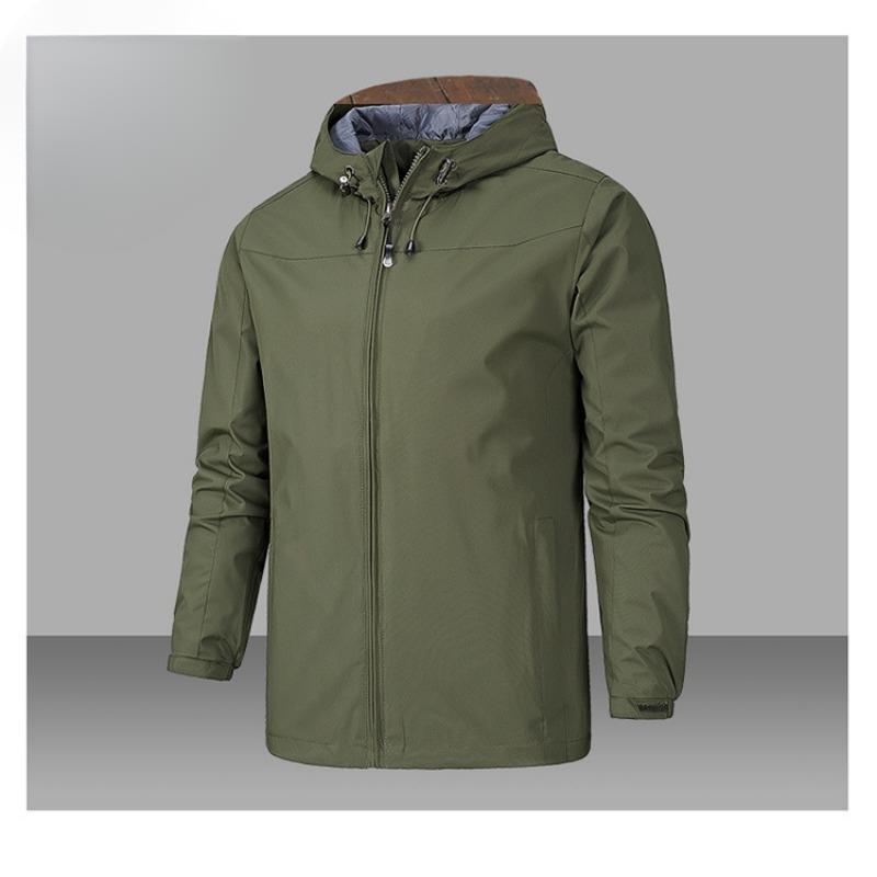 Spring and Autumn Jacket Men's Solid Color Jacket Windproof Four Seasons Mountaineering Suit Single-layer Jacket Printed Embroidery