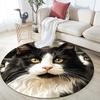 Tuxedo Cat Pattern Round rug,Carpet Rug for Living Room Bedroom  Playroom ,Non-slip Floor Mat,Holiday Gifts and Birthday Gifts.