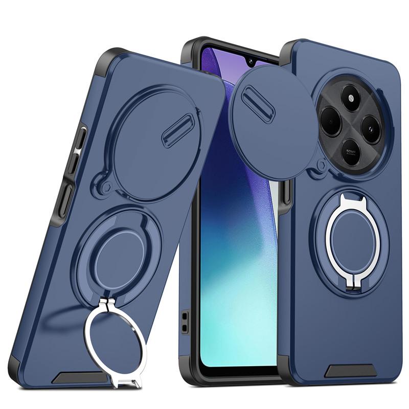 Armor Magnetic Ring Holder Case For Xiaomi Redmi 14C 14 C Redmi14C 4G Slide Camera Protection Cover For Poco C75 C 75 PocoC75