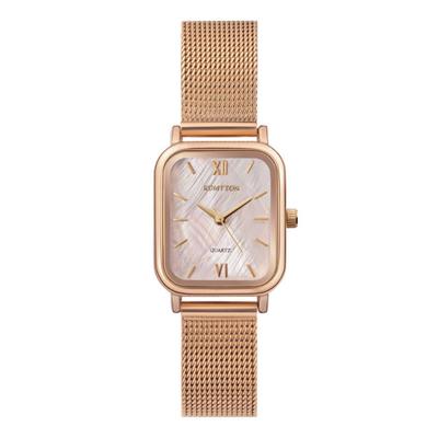 [RUMTON] Montre-bracelet RUMTON Cadran Rose Coquille Maille Nacre Rose Doré Port