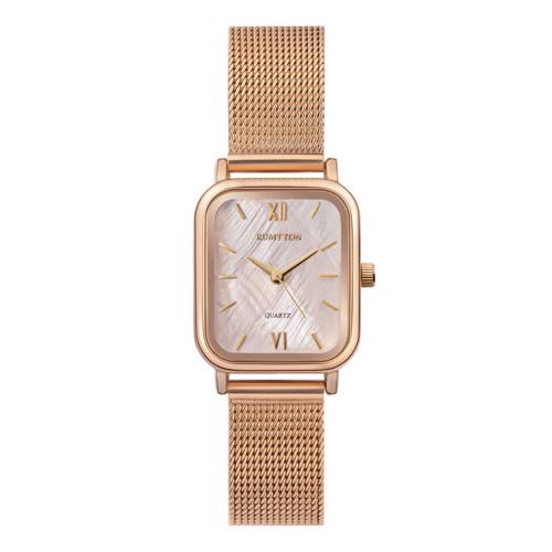 [RUMTON] RUMTON Shell Pink Dial Mother-of-Pearl Mesh Wristwatch Harbor Rose Gold Rose Gold