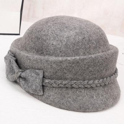 Meier Hut, Damen Herbst- und Winter-Koreanischer Wollfilzhut, eleganter und modischer schwarzer Baskenmütze, Britischer Styling Hut