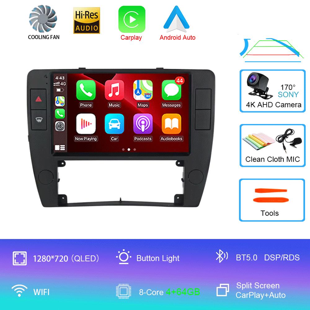 Android 14 For Volkswagen Passat B5 2000 - 2005 Car Radio Multimedia Video Player Navigation GPS 5G WIFI Carplay Auto 360 Camera