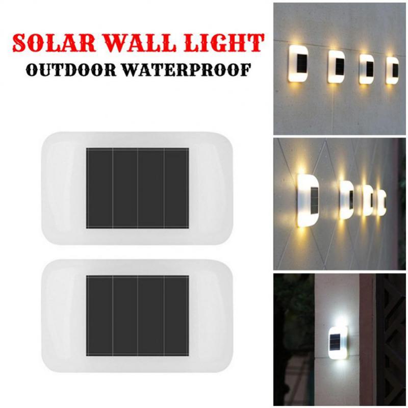 Solar Wall Light 2 LED Waterproof Outdoor Garden Decoration Solar Light Wall Stair Aisle Wall Light Yard Luminous Wall Lamp