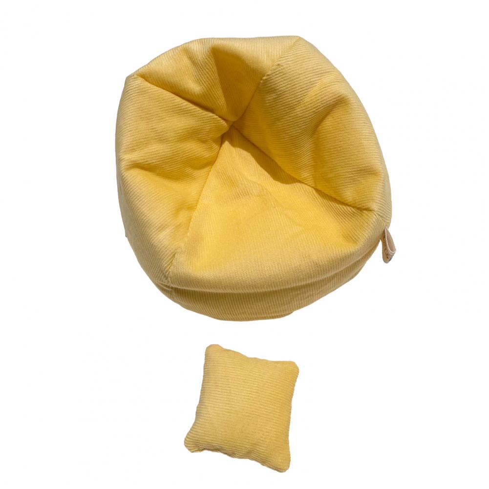 Doll Display Furniture Handmade Corduroy Bean Bag Chair For 17Cm Dolls Mini Sofa Pillows Cute Desktop Decoration Doll Accessory