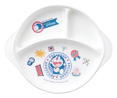 OSK Tallerken Servise Doraemon DORA Lunsjtallerken for Barn med Håndtak Dyp Type med Gummiføtter Mikrobølgesikker Oppvaskmaskinsikker Laget i Japan CB-36