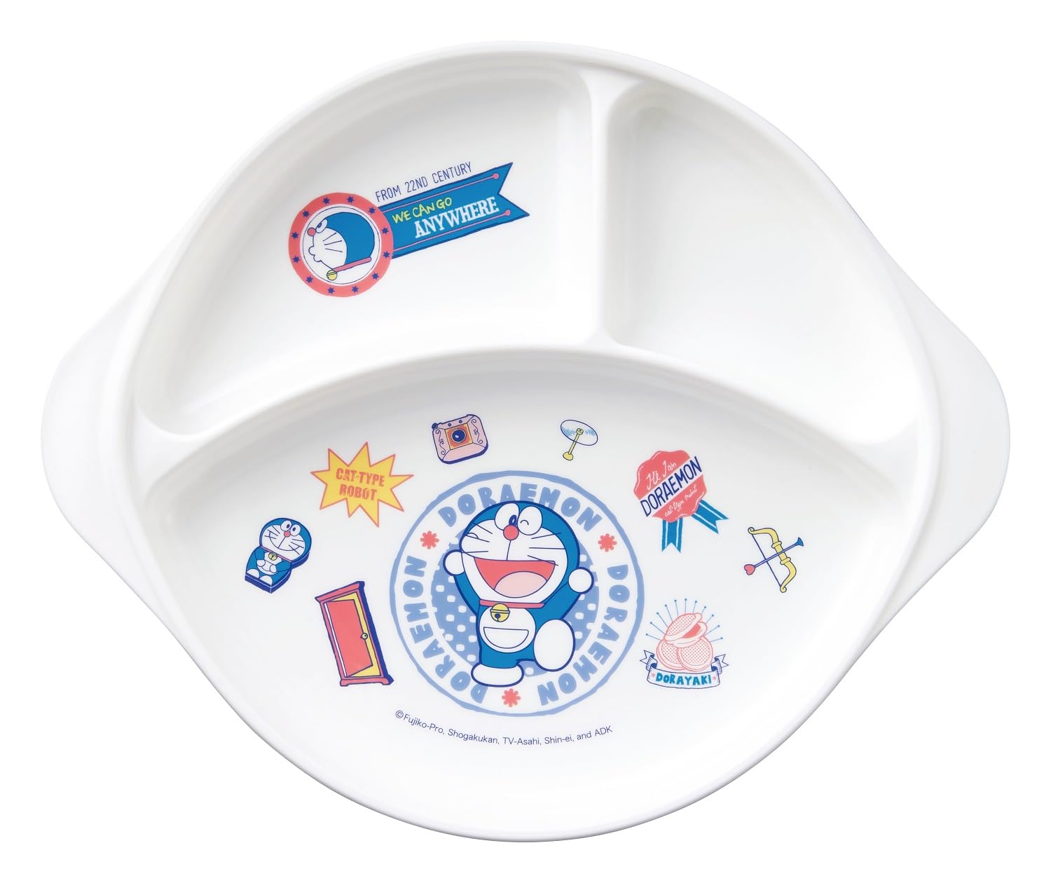

OSK Plate Tableware Doraemon DORA Lunch Plate для детей с ручкой, глубокий тип с резиновыми ножками, можно использовать в микроволновой печи, можно мыть в посудомоечной машине, сделано в Японии CB-36 белый