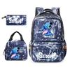 3-teiliges Schulrucksack-Set für Schüler Große Kapazität Oxford-Stoff Schultasche mit Schultergurt und Federmäppchen