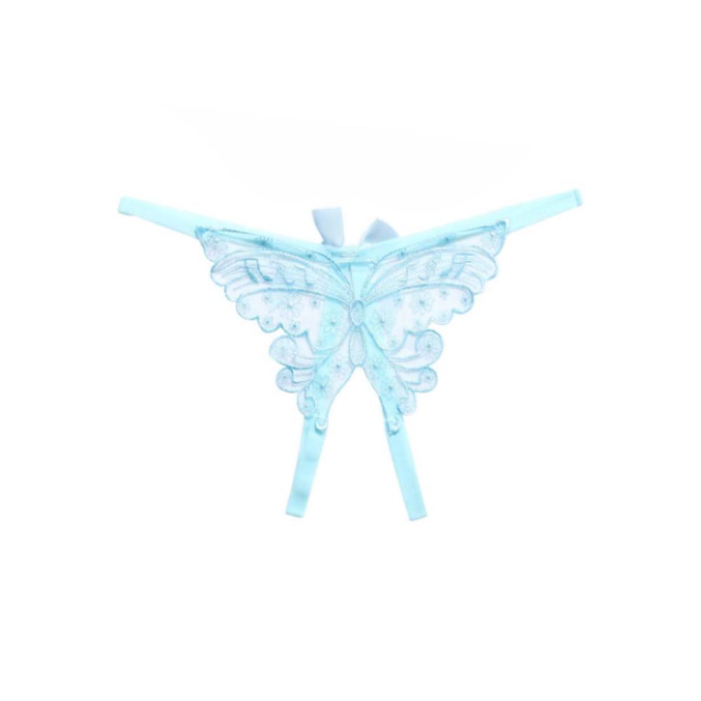 Butterfly Lace Embroidered Panties Thin Belt Bowknot T-Pants Transparent Sexy Mesh Thongs  Gift