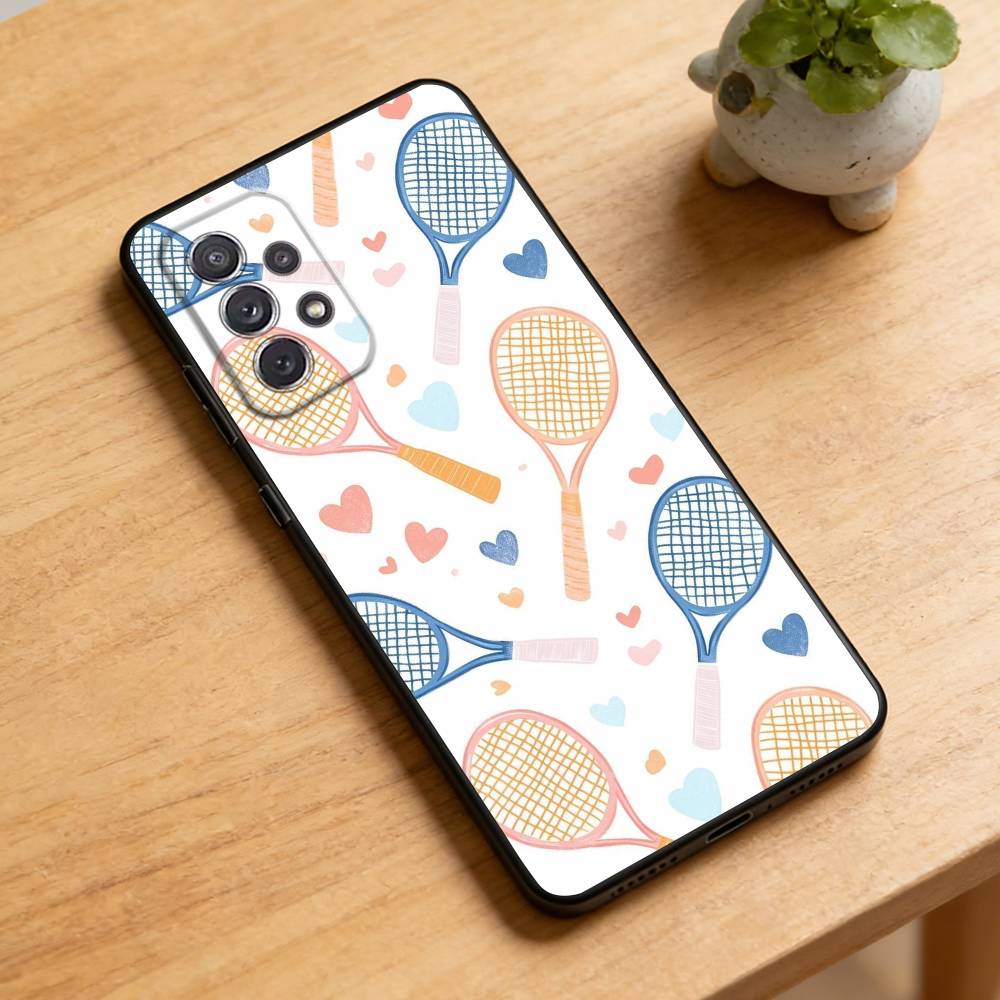 Tennis  Phone Case For Samsung Galaxy A73,21,22,32,71,53,52,51,80,5G Soft Black Cover