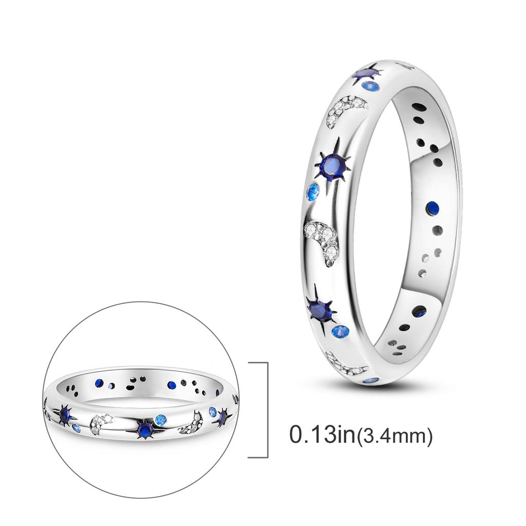 Copper Plated Mystic Star Shape Ring Infinite Love Authentic Design Zircon CZ Wedding Rings Jewellery Women Gift