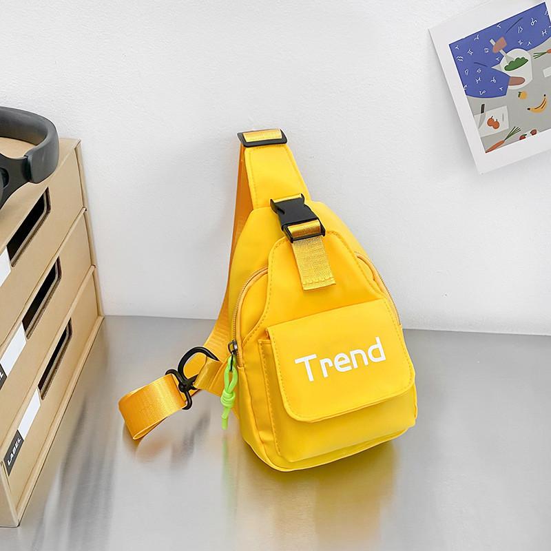 

Stylish Ins Kids Cool Coin Bag With Letter Pattern Versatile Canvas Chest Bag For Daily Use жёлтый