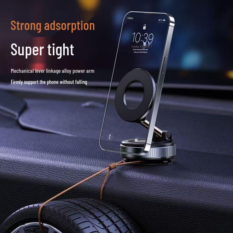 Folding Magnetic Car Phone Holder with Suction Cup for MagSafe K07 чёрный