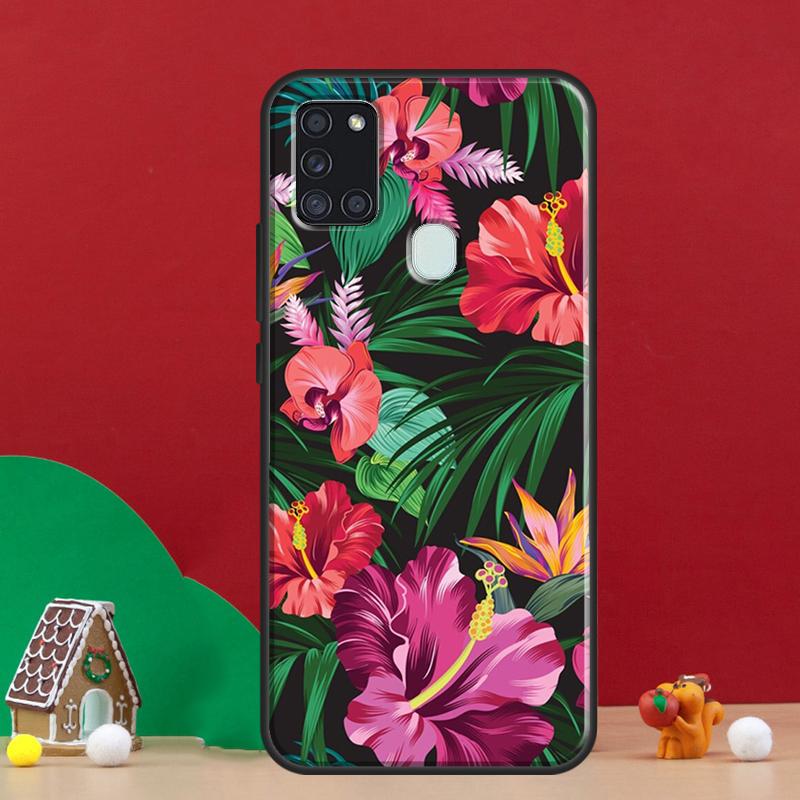 Tropical Aloha Hibiscus  Pattern Cover For Samsung Galaxy A54 A34 A14 A32 A12 A22 A52 A72 A13 A33 A53 A50 A52S A51 A71 Back Case